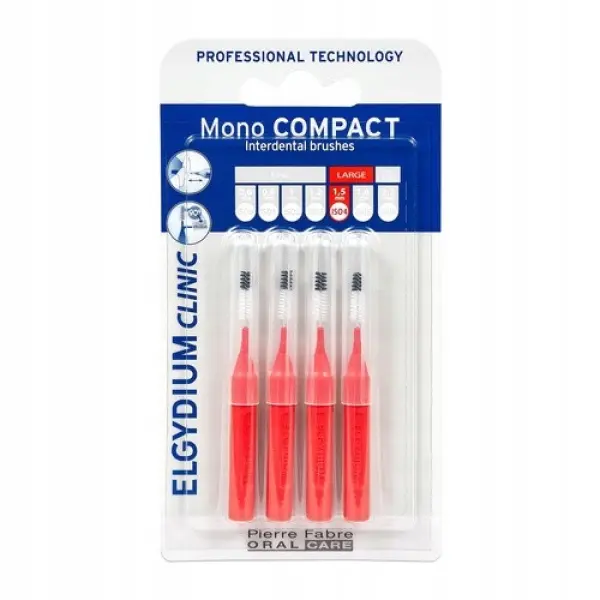ELGYDIUM CLINIC MONO COMPACT SZCZOTECZKI MIĘDZYZĘBOWE 1.5MM 4SZTUKI