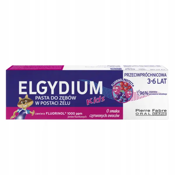 ELGYDIUM KIDS PASTA DO ZĘBÓW DLA DZIECI 3-6LAT PRZECIWPRÓCHNICOWA CZERWONE OWOCE