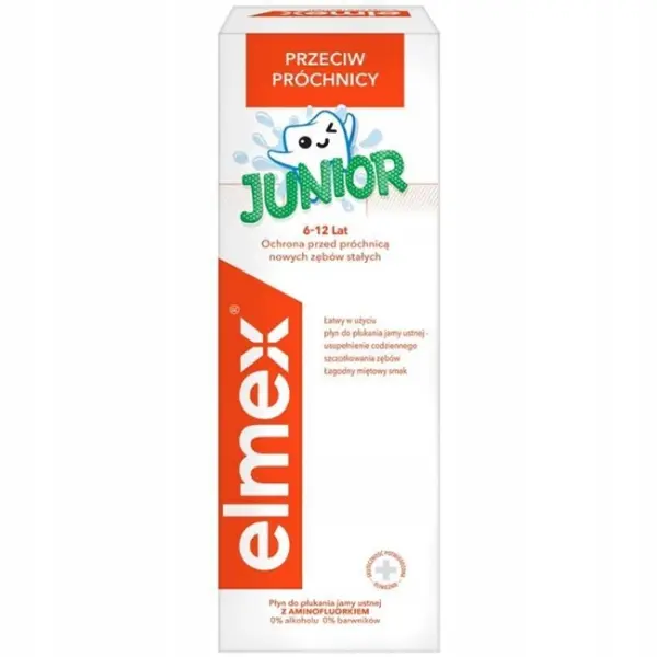 ELMEX JUNIOR PŁYN DO PŁUKANIA JAMY USTNEJ 6-12 LAT PRZECIW PRÓCHNICY 400 ML