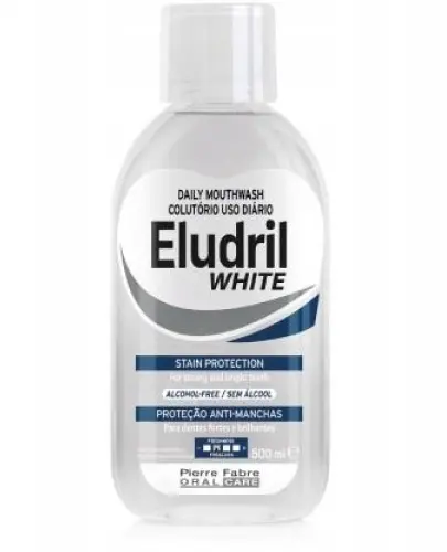 ELUDRI SENSITIVE WHITE PŁYN DO PŁUKANIA JAMY USTNEJ WYBIELAJĄCA BEZ ALKOHOLU 500