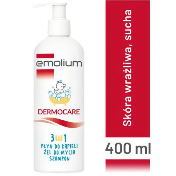Emolium Dermocare 3w1 Płyn do kąpiel, żel, szampon 400ml