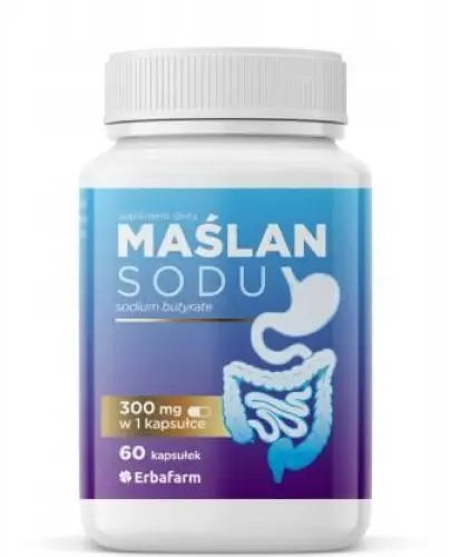 ERBAFARM MAŚLAN SODU 300 MG NA WZDĘCIA IBS 60 KAPSUŁEK