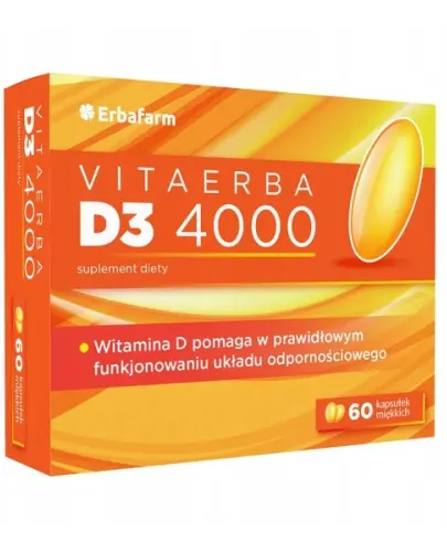 ERBAFARM VITAERBA D3 4000 WITAMINA D NA ODPORNOŚĆ 60 KAPSUŁEK