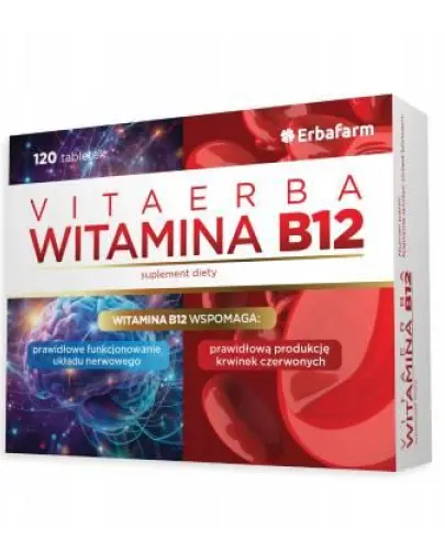 ERBAFARM VITAERBA WITAMINA B12 NA UKŁAD NERWOWY KRWINKI 120 TABLETEK