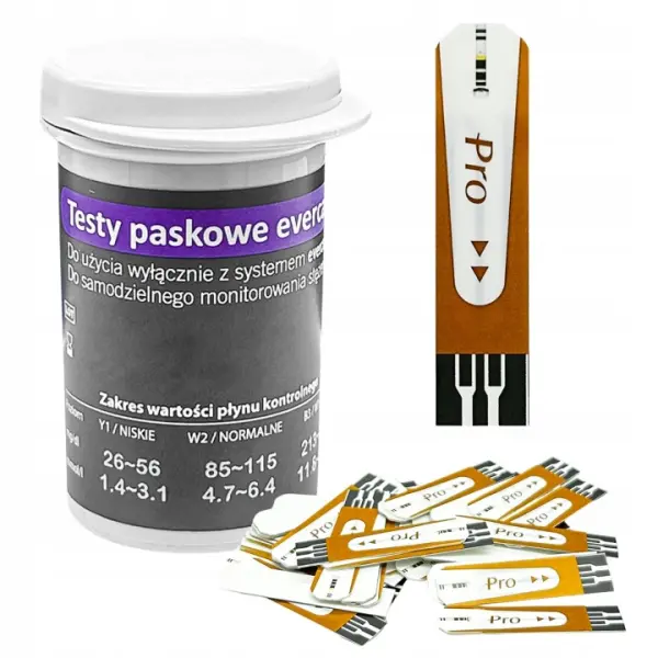 EVERCARE TESTY PASKOWE DO GLUKOMETRU 50 SZTUK
