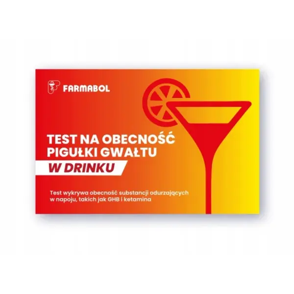 FARMABOL TEST NA OBECNOŚĆ PIGUŁKI GWAŁTU W DRINKU 4 SZTUKI