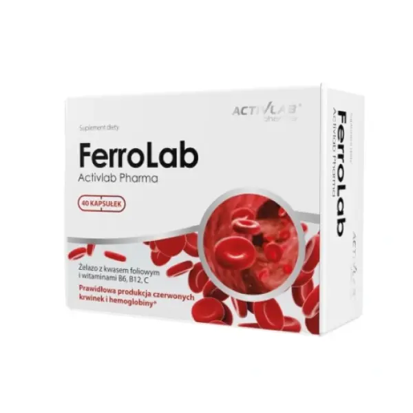 FERROLAB żelazo, kwas foliowy i witaminy 40 kaps. ACTIVLAB  