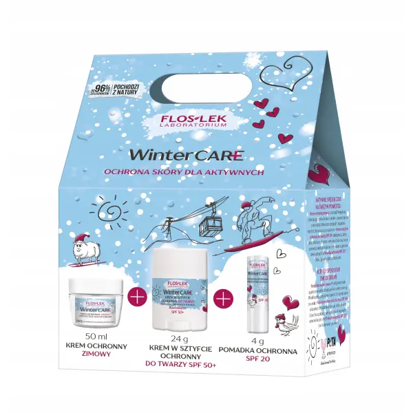 FLOSLEK ZESTAW WINTER CARE KREM OCHRONNY 50ML+KREM PRZCIWSŁONECZNY 30ML+POMADKA 