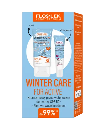 FLOS-LEK ZESTAW WINTER WAZELINKA DO UST + KREM ZIMOWY SPF 50+ 30ML