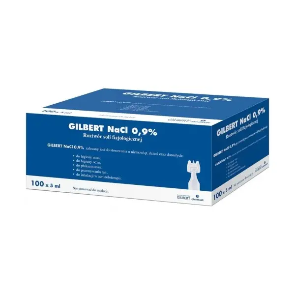 Gilbert NaCl 0.9% Roztwór soli fizjologicznej, 100 x 5 ml