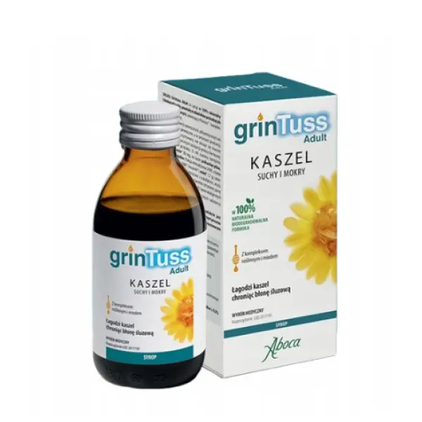 GRINTUSS ADULT SYROP NA KASZEL SUCHY I MOKRY ŁAGODZĄCY 180 G 