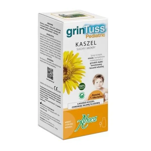 GrinTuss Pediatric Syrop dla dzieci na kaszel suchy i mokry, 128 g