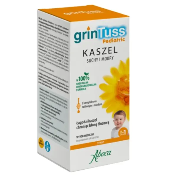 GRINTUSS PEDIATRIC SYROP NA KASZEL SUCHY I MOKRY 180 G