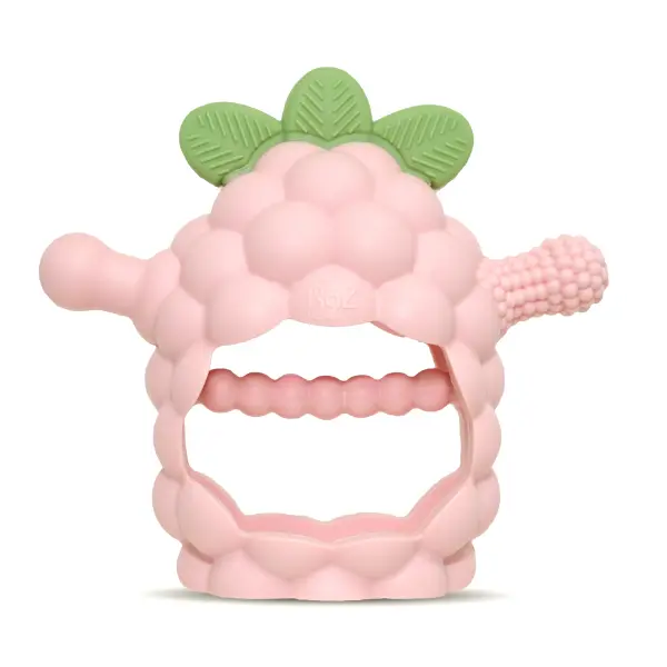 Gryzak silikonowy Razberry Grip, różowy, RaZbaby