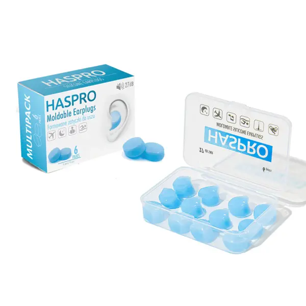 HASPRO FORMOWANE ZATYCZKI DO USZU NIEBIESKIE UNIWERSALNE 6 PAR