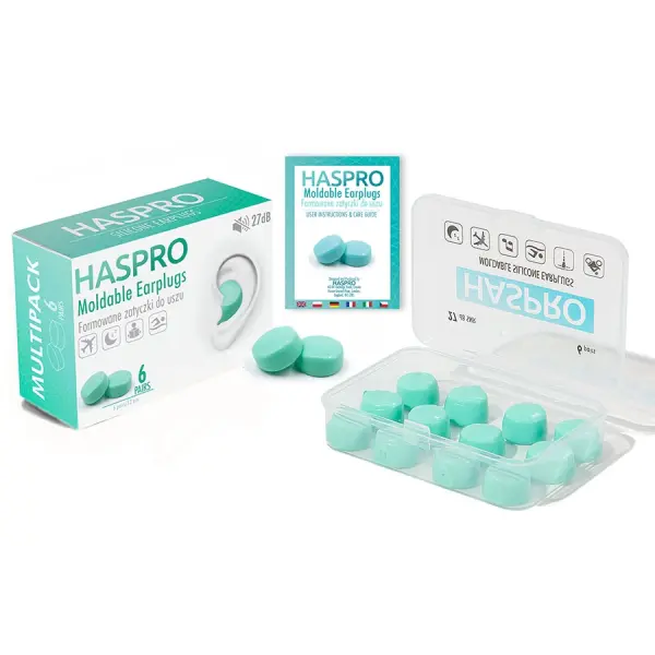 HASPRO FORMOWANE ZATYCZKI DO USZU MOLD6P MINT UNIWERSALNE MIĘTOWE 6 PAR