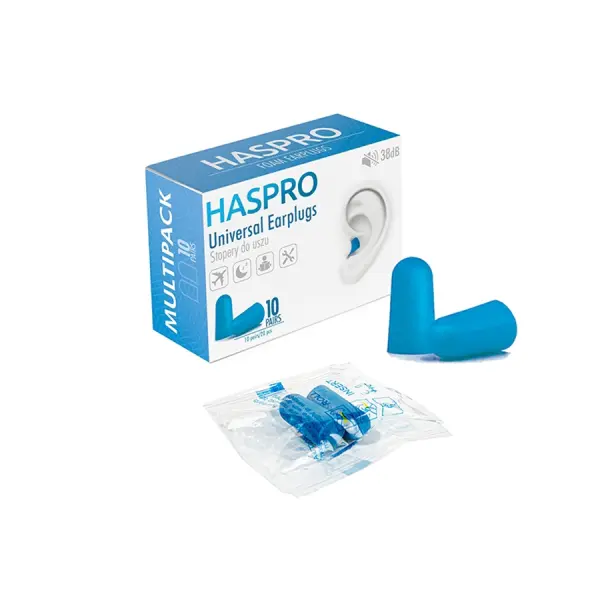 HASPRO MULTI10 STOPERY DO USZU NIEBIESKIE UNIWERSALNE 10 PAR