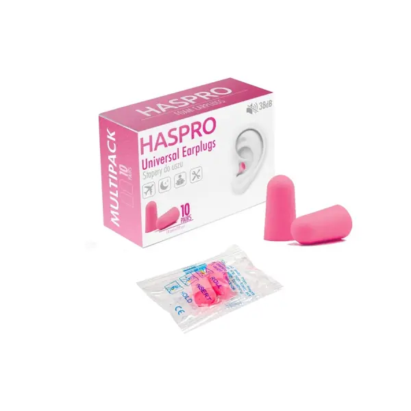 HASPRO MULTI10 STOPERY DO USZU RÓŻOWE UNIWERSALNE 10 PAR