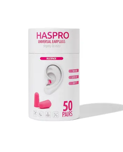 HASPRO TUBE50 PINK STOPERY PIANKOWE DO USZU RÓŻOWE 50 PAR