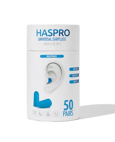 HASPRO TUBE50 STOPERY BLUE PIANKOWE DO USZU NIEBIESKIE 50 PAR