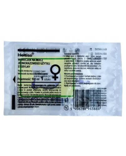 HELTISO CARE WORECZEK NA MOCZ DLA DZIEWCZYNKI JEDNORAZOWY STERYLNY 100ML