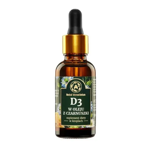 Herbal Monasterium D3 w oleju z czarnuszki krople, 30 ml
