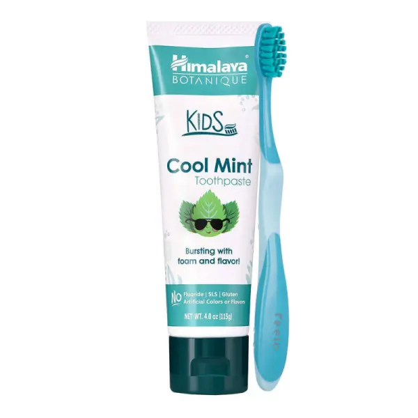 HIMALAYA BOTANIQUE PASTA DO ZĘBÓW COOL MINT + SZCZOTECZKA DO ZĘBÓW FEELO TURKUSO