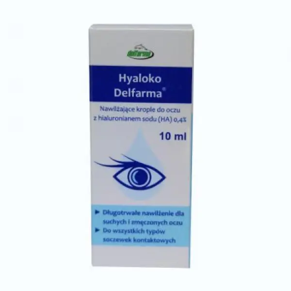 Hyaloko nawilżające krople do oczu, 0,4% kwas hialuronowy, 10 ml