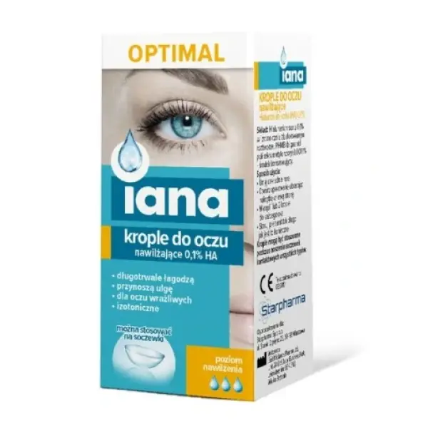 IANA Optimal, krople do oczu nawilżające, 10 ml