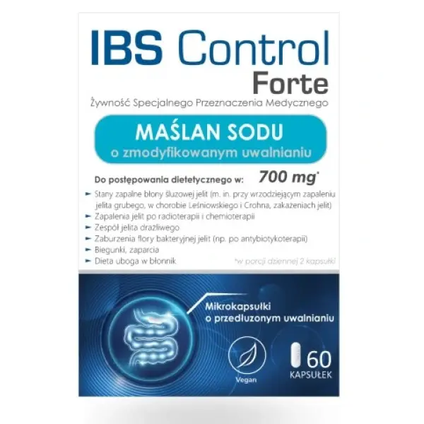 IBS Control Maślan sodu na zaparcia biegunki 60 kaps. DOMOWA APTECZKA