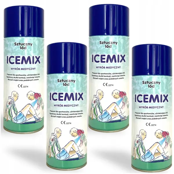 ICEMIX SZTUCZNY LÓD W AEROZOLU ZESTAW 4 X 400 ML 4 OPAKOWANIA