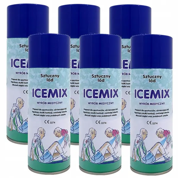 ICEMIX SZTUCZNY LÓD W AEROZOLU ZESTAW 6 X 400 ML 6 OPAKOWAŃ