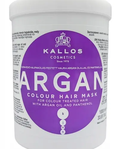 KALLOS ARGAN MASKA DO WŁOSÓW FARBOWANYCH ARGANOWA 1000ML
