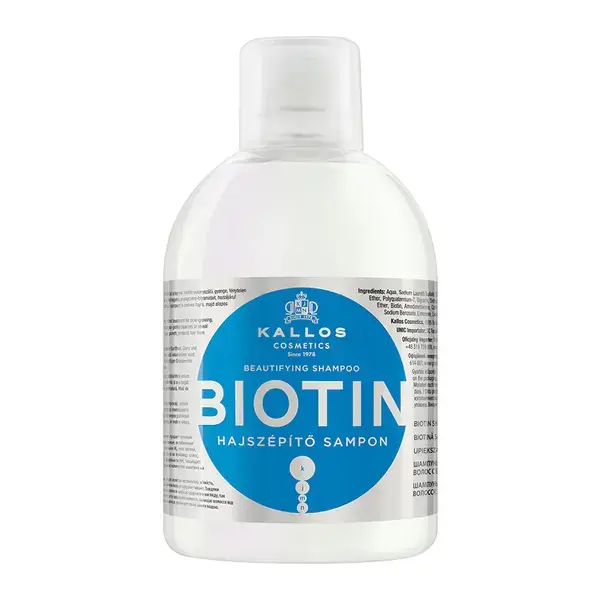 Kallos Biotin Szampon do włosów cienkich, matowych i słabych, 1000 ml