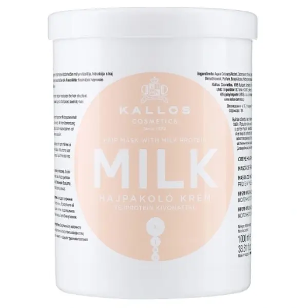 KALLOS MILK maska do włosów z proteinami mlecznymi 1000 ml 