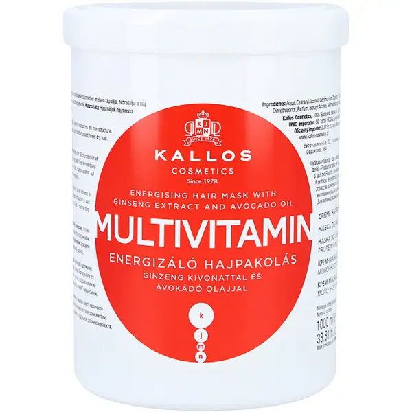 KALLOS MULTIVITAMIN MASKA DO WŁOSÓW Z ŻEŃ-SZENIEM I WITAMINAMI 1000 ML