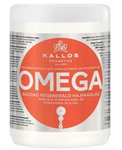 KALLOS OMEGA maska do włosów z kwasami Omega 1000 ml 