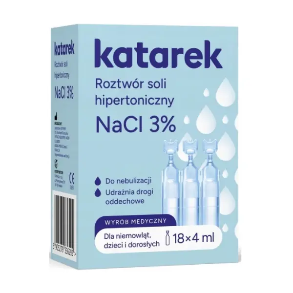 KATAREK SÓL DLA NIEMOWLĄT DZIECI ROZTWÓR SOLI HIPERTONICZNY NaCI 3% 18  AMPUŁEK