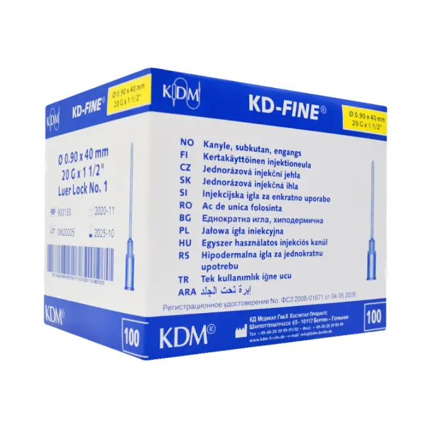 KDM KD-FINE IGŁY INIEKCYJNE 0.9 x 40mm 20G  100SZT.