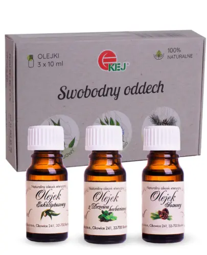 KEJ ZESTAW OLEJKÓW ETERYCZNYCH SWOBODNY ODDECH 3 SZTUKI