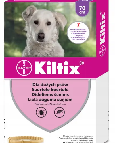 KILTIX obroża przeciw pchłom i kleszczom dla dużych psów 70 cm