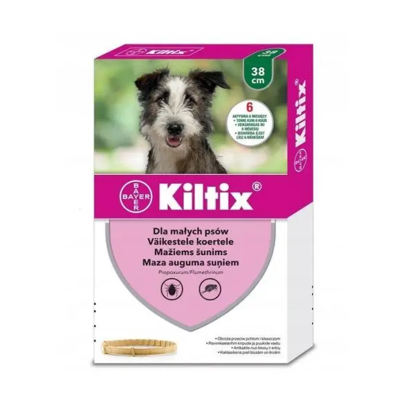 KILTIX obroża przeciw pchłom i kleszczom dla małych psów 38 cm