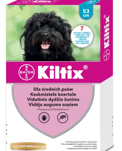 KILTIX obroża przeciw pchłom i kleszczom dla średnich psów 53 cm