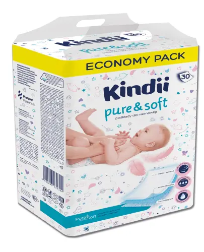 KINDII PODKŁADY PURE & SOFT DO PRZEWIJANIA 40x60 30 SZTUK