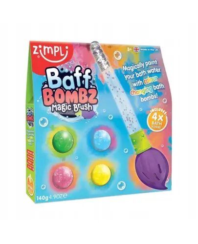 Kule do zabawy zestaw 4 szt. z pędzlem Baff Bombz Magic Brush 3+, Zimpli Kids