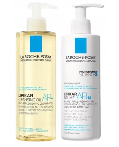 LA ROCHE LIPIKAR AP+ olejek myjący + balsam 2x400 ml ZESTAW