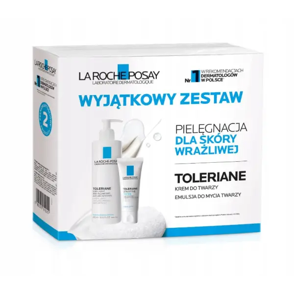 LA ROCHE-POSAY Zestaw Toleriane Emulsja do mycia + Krem do twarzy SENSITIVE