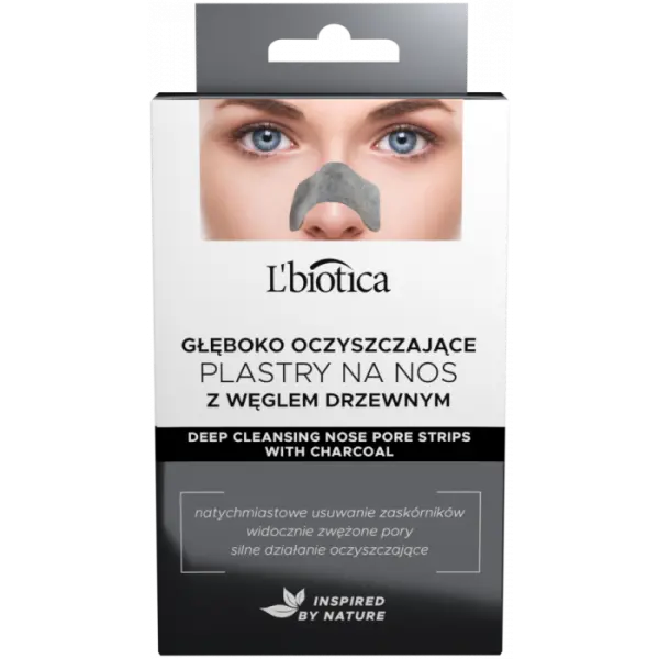 L'BIOTICA GŁĘBOKO OCZYSZCZAJĄCE PLASTRY NA NOS Z WĘGLEM AKTYWNYM 3 SZTUKI