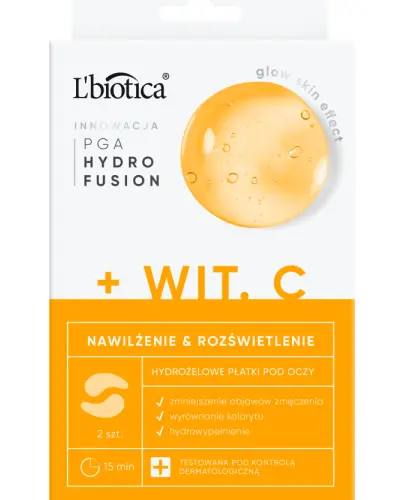 L'BIOTICA PGA HYDRO FUSION HYDROŻELOWE PŁATKI POD OCZY Z WIT C 1 PARA