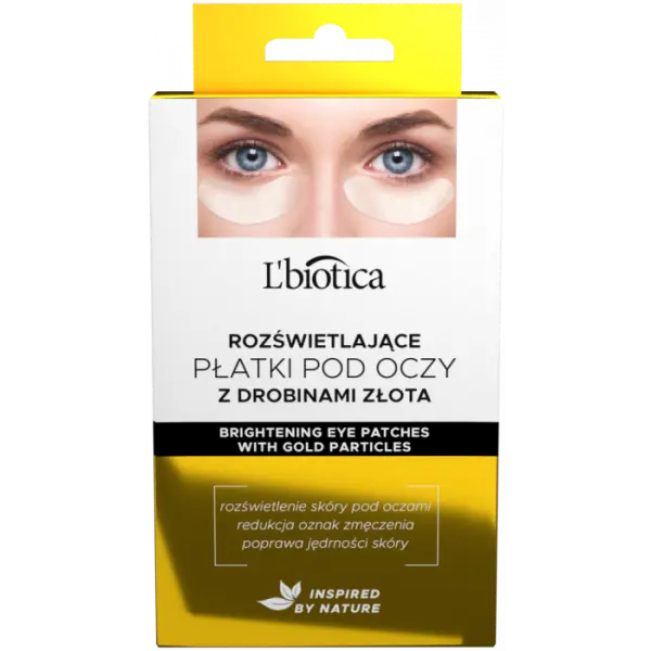 L'BIOTICA ROZŚWIETLAJĄCE PŁATKI POD OCZY ZE ZŁOTYMI DROBINAMI 3X 2 SZTUKI